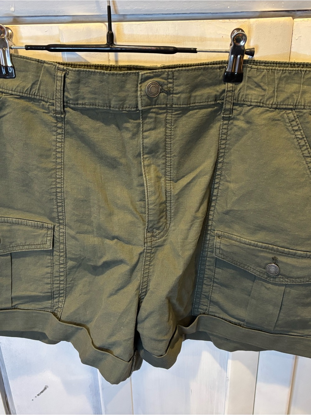 Time and Tru Olive Cargo Shorts
